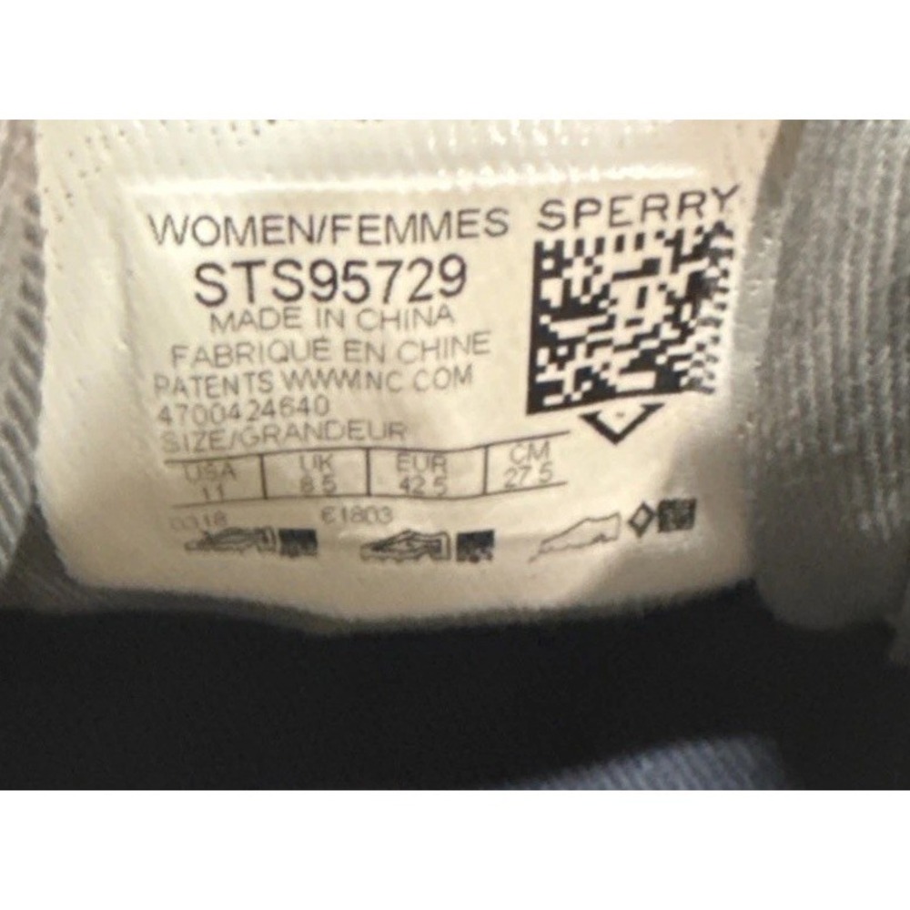 Sperry Pier View Gray Canvas Lace Up Slip-On Sneakers Women's Size 11 No Tie - Picture 6 of 10